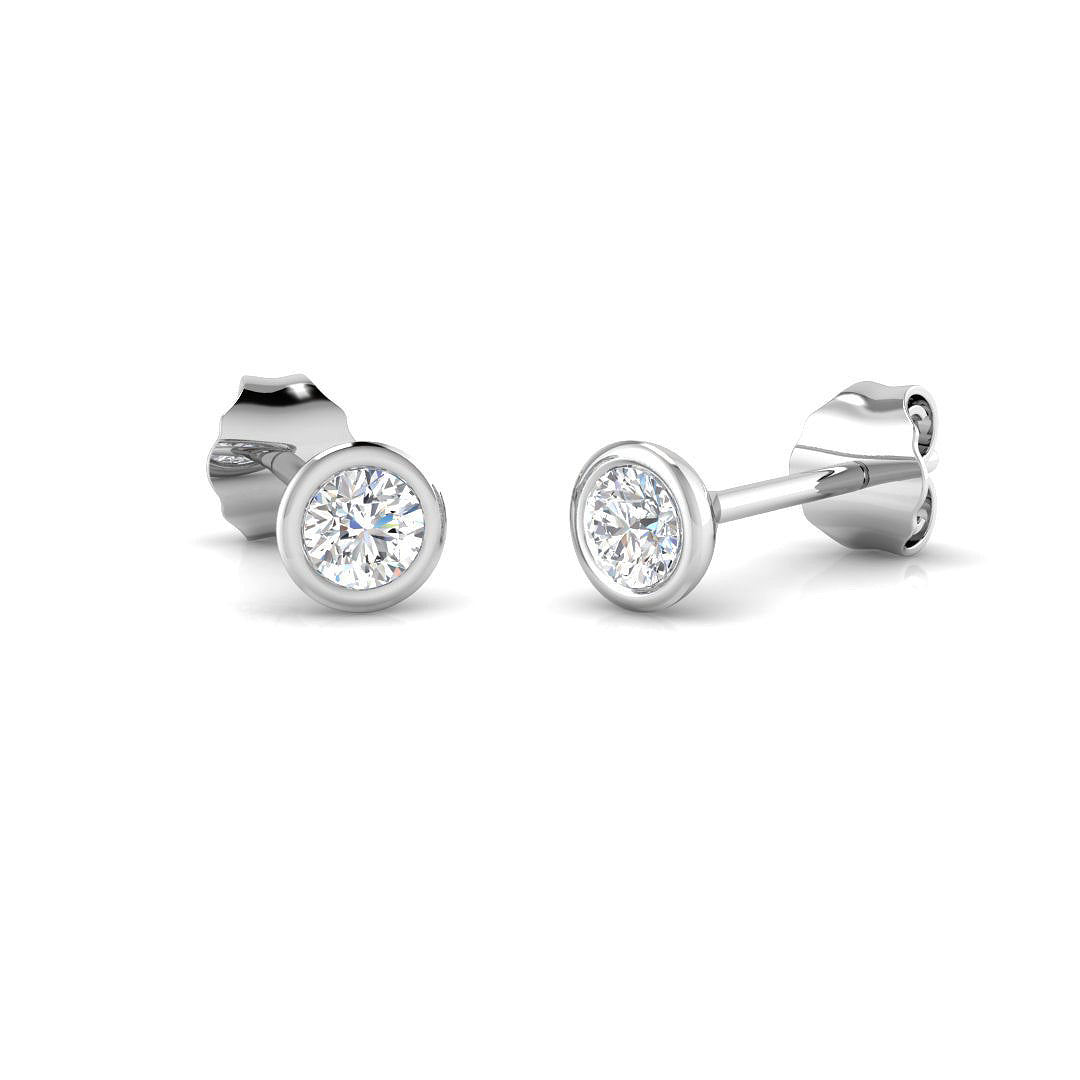 9ct White Gold Round Lab Grown Diamond Earrings 1