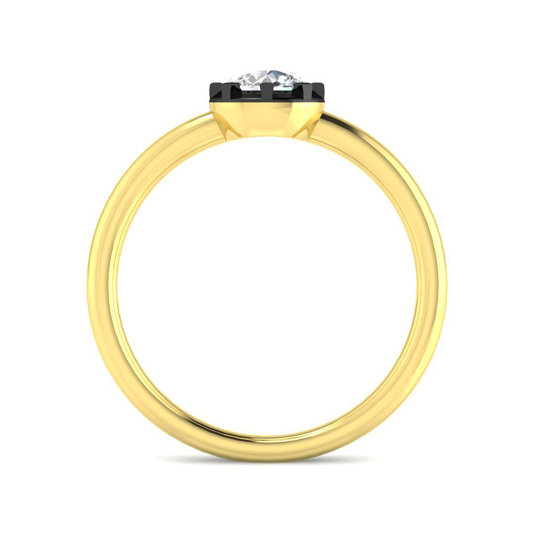 9ct Yellow Gold Round Lab Grown Diamond Ring 2