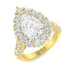 9ct Yellow Gold Pear Lab Grown Diamond Ring 1