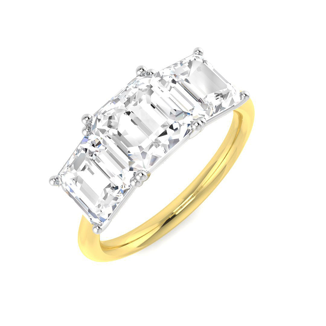 9ct Yellow Gold Asscher Cut Lab Grown Diamond Ring 1