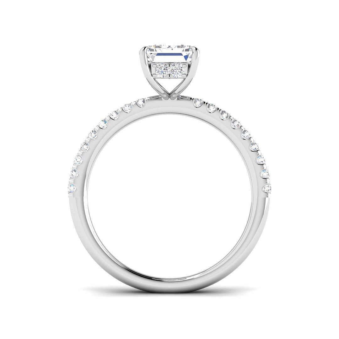 9ct White Gold Radiant Lab Grown Diamond Ring 2