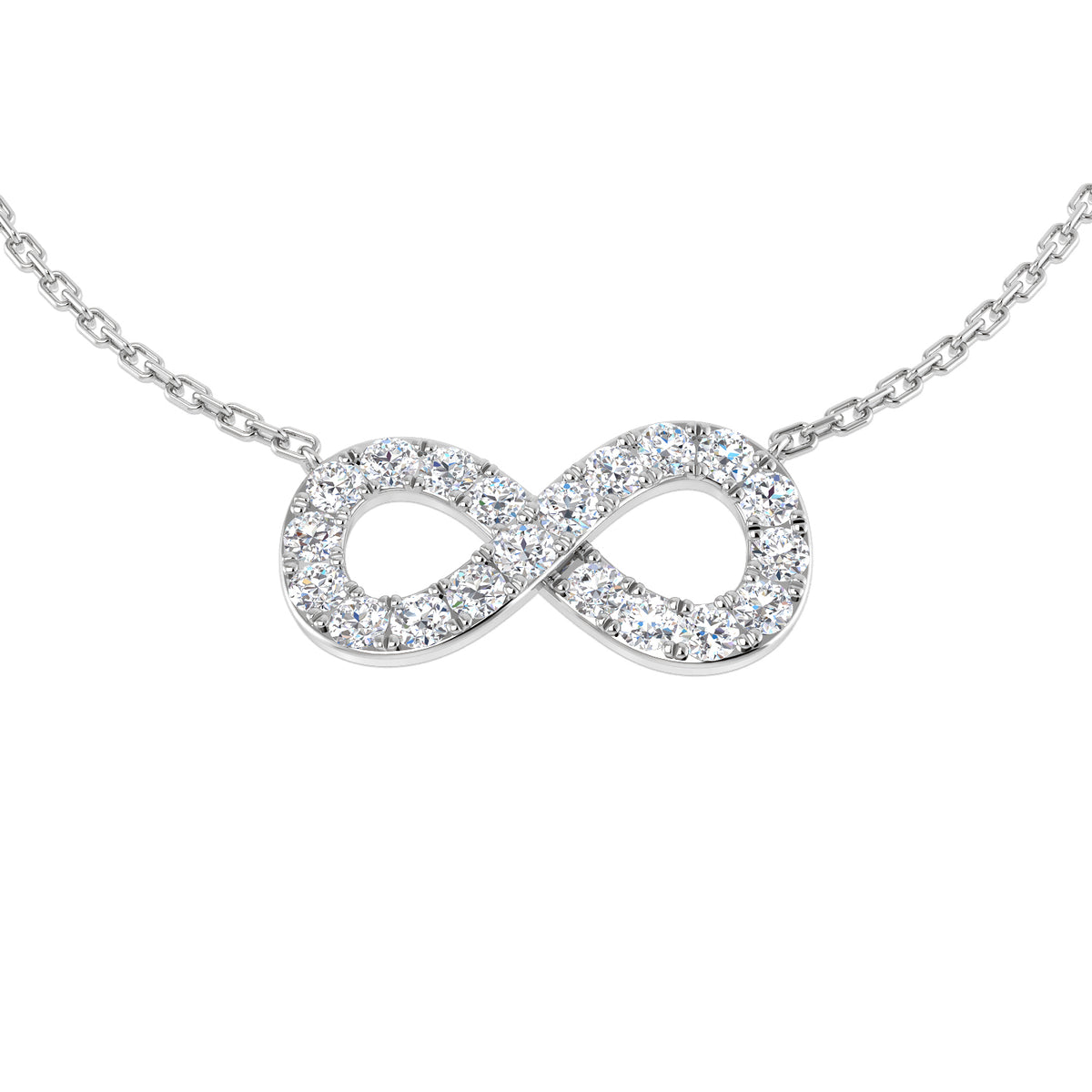 9ct White Gold Round Lab Grown Diamond Pendant 1