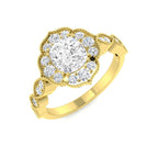 9ct Yellow Gold Cushion Diamond Ring 1