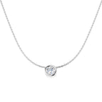 9ct White Gold Round Lab Grown Diamond Necklace 1