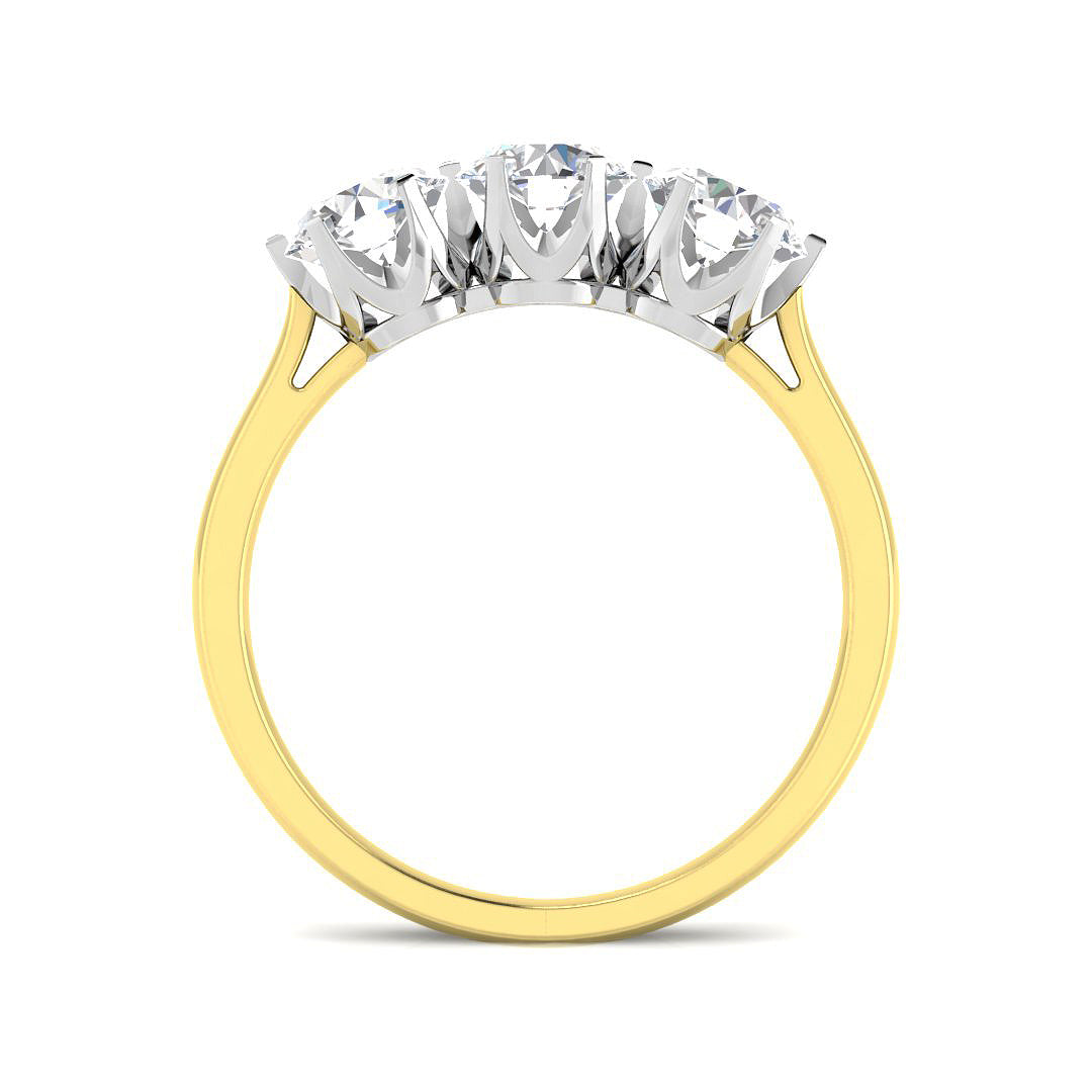 9ct Two Tone Round Cvd Old Cut Ring 2