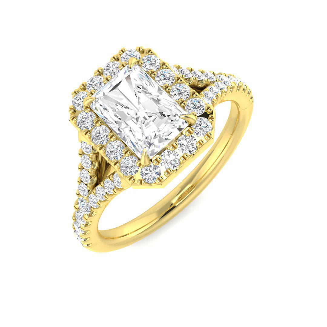 18ct Yellow Gold Radiant Lab Grown Diamond Ring 1