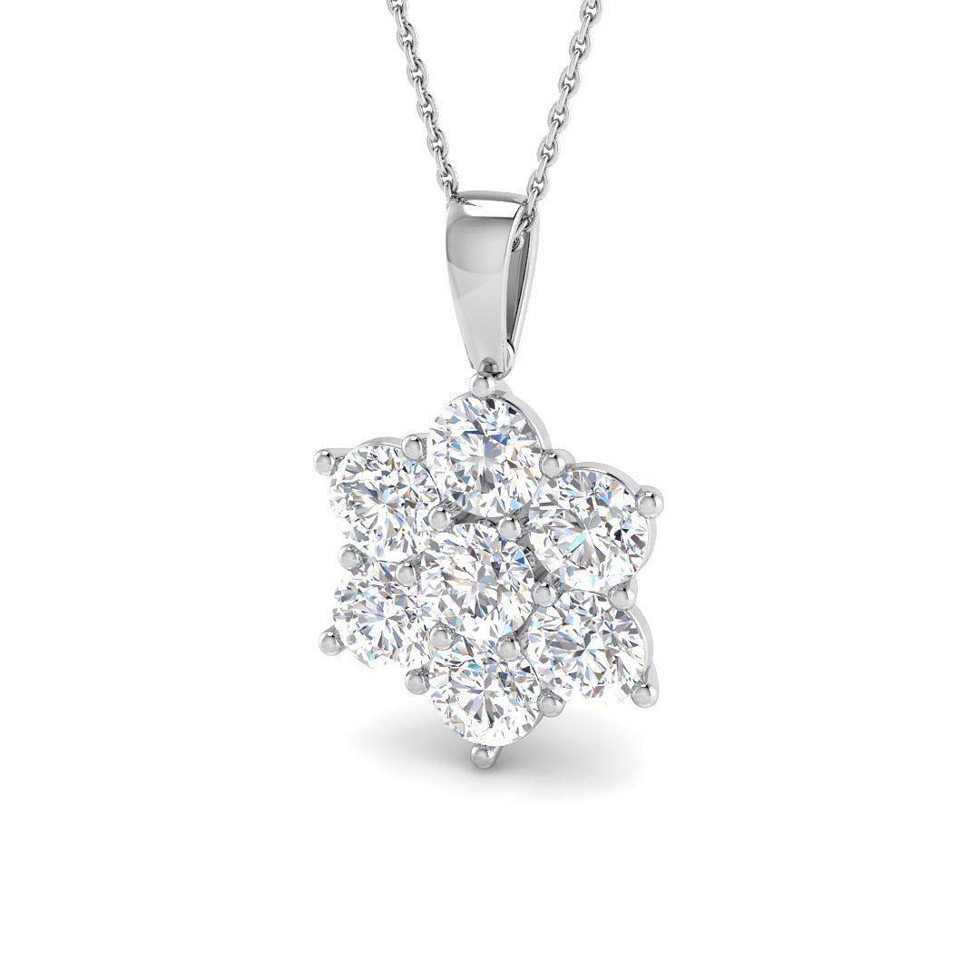 9ct White Gold Round Lab Grown Diamond Pendant 1