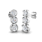 9ct White Gold Round Lab Grown Diamond Earrings 1