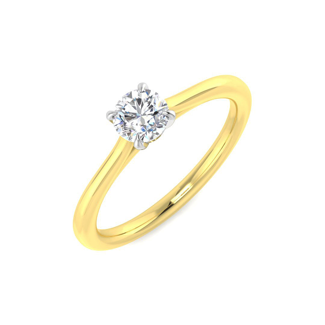 18ct Yellow Gold Round Lab Grown Diamond Ring 1