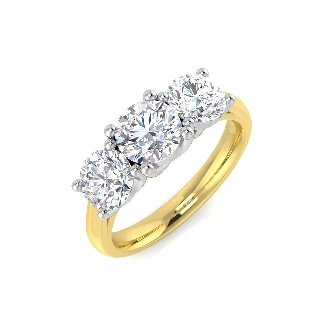 9ct Yellow Gold Round Lab Grown Diamond Ring 1