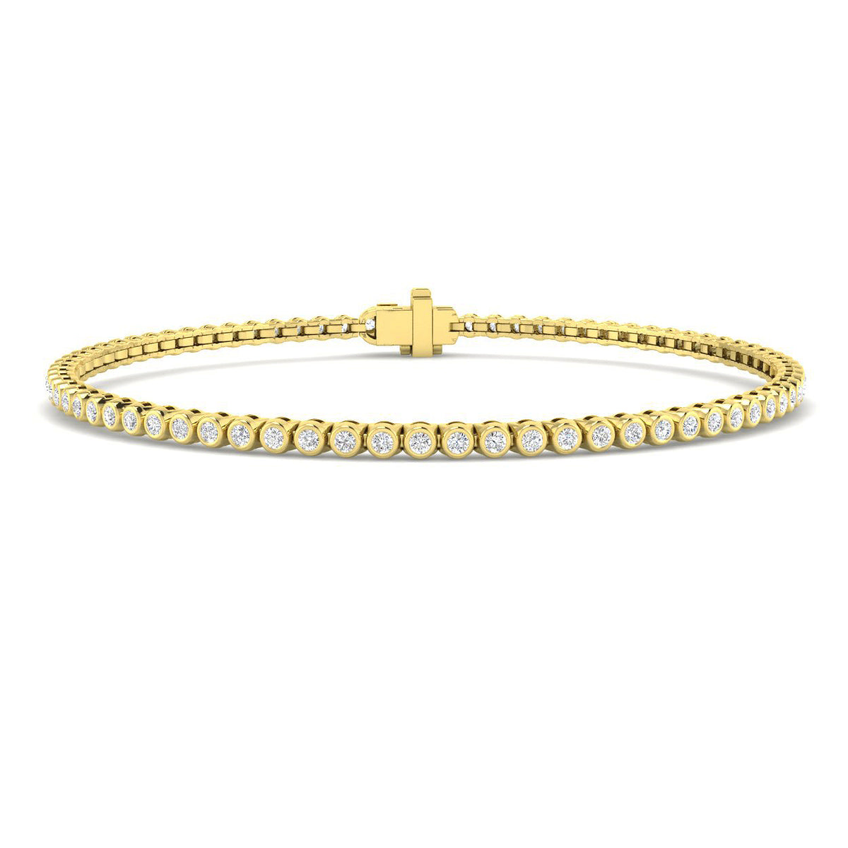 9ct Yellow Gold Round Lab Grown Diamond Bracelet 1