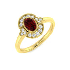 9ct Yellow Gold Oval Ruby and Diamond Ring 1