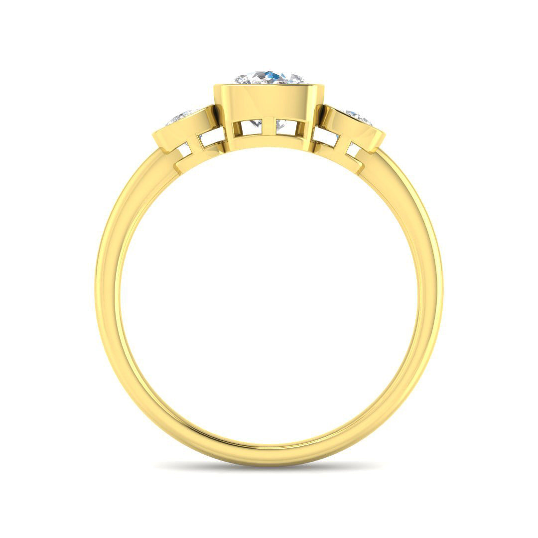 9ct Two Tone Cushion Cvd Old Cut Ring 2
