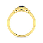 9ct Yellow Gold Baguette and Oval Blue Sapphire and Diamond Ring 2