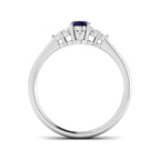 9ct White Gold Oval Blue Sapphire and Diamond Ring 2