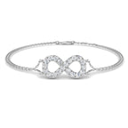 9ct White Gold Round Lab Grown Diamond Bracelet 1