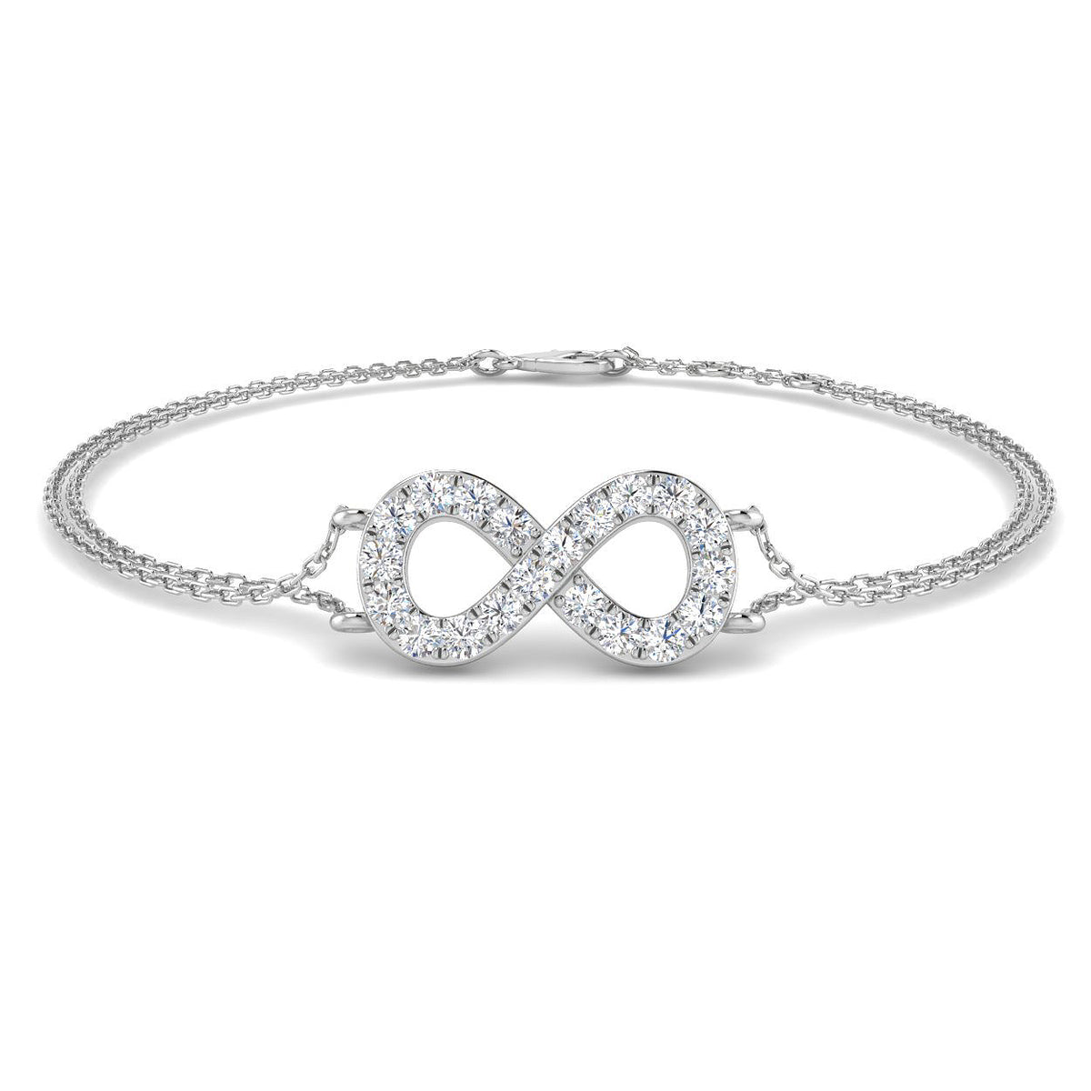 9ct White Gold Round Lab Grown Diamond Bracelet 1