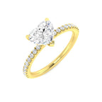 9ct Yellow Gold Heart Lab Grown Diamond Ring 1