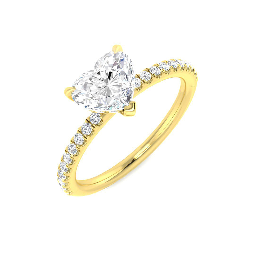 9ct Yellow Gold Heart Lab Grown Diamond Ring 1