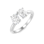 18ct White Gold Oval Lab Grown Diamond Ring 1