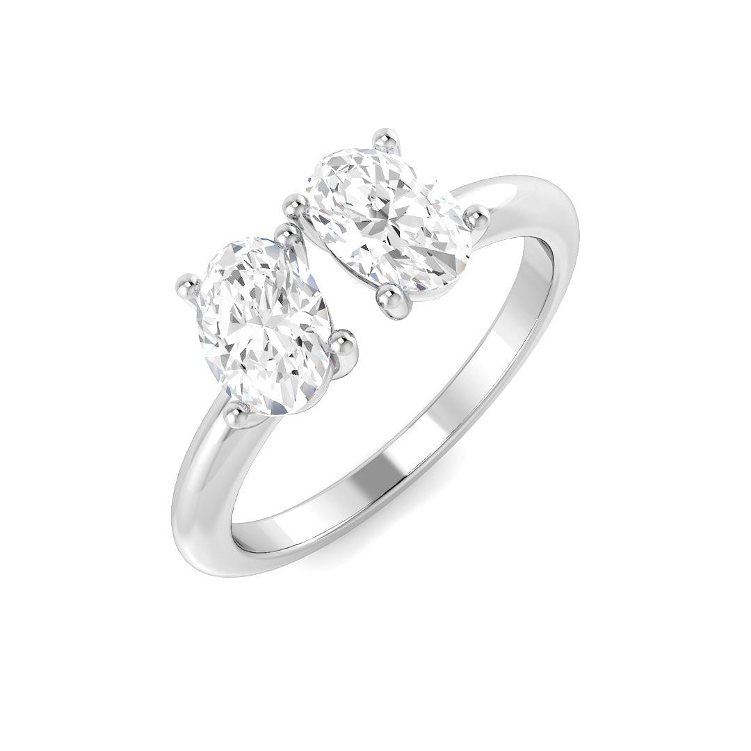 18ct White Gold Oval Lab Grown Diamond Ring 1