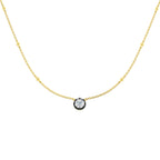 9ct Yellow Gold Round Lab Grown Diamond Necklace 1