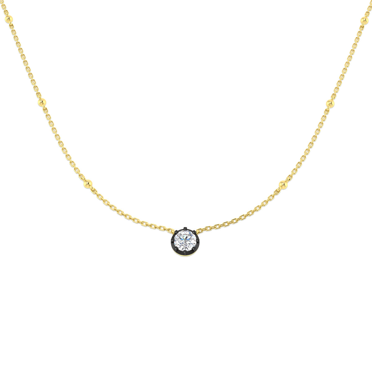 9ct Yellow Gold Round Lab Grown Diamond Necklace 1