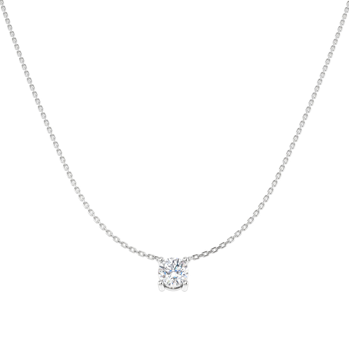 9ct White Gold Round Lab Grown Diamond Necklace 1