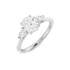 9ct White Gold Cushion and Pear Lab Grown Diamond Ring 1