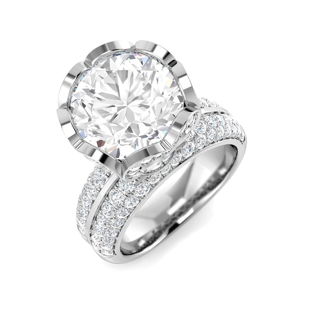 9ct White Gold Round Lab Grown Diamond Ring 1