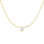 9ct Yellow Gold Pear Lab Grown Diamond Necklace 1