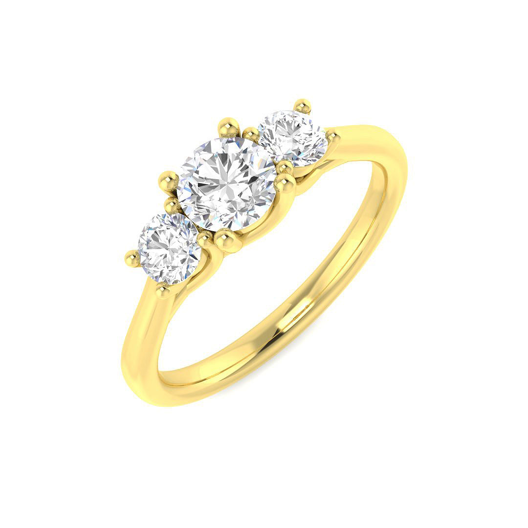 9ct Two Tone Round Lab Grown Diamond Ring 1