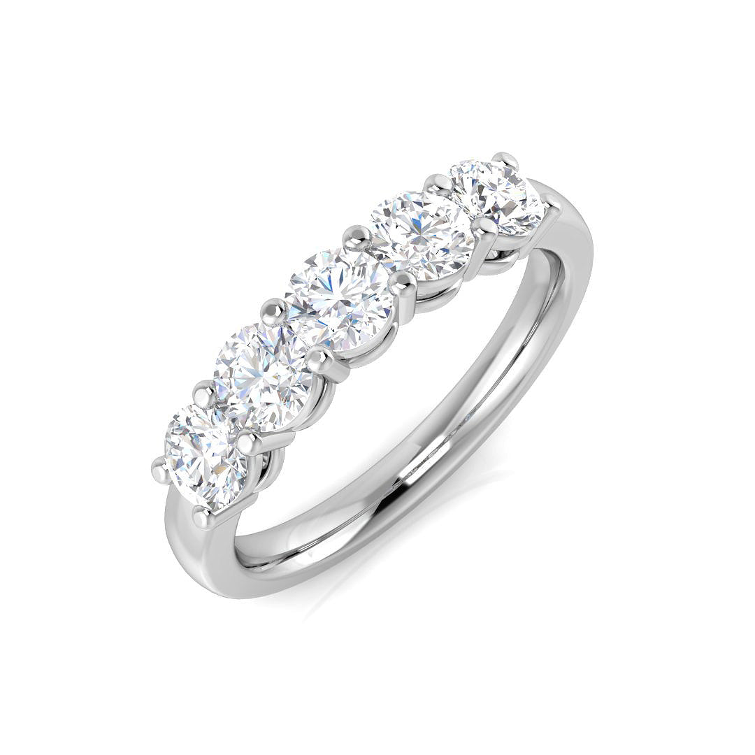 9ct White Gold Round Lab Grown Diamond Ring 1