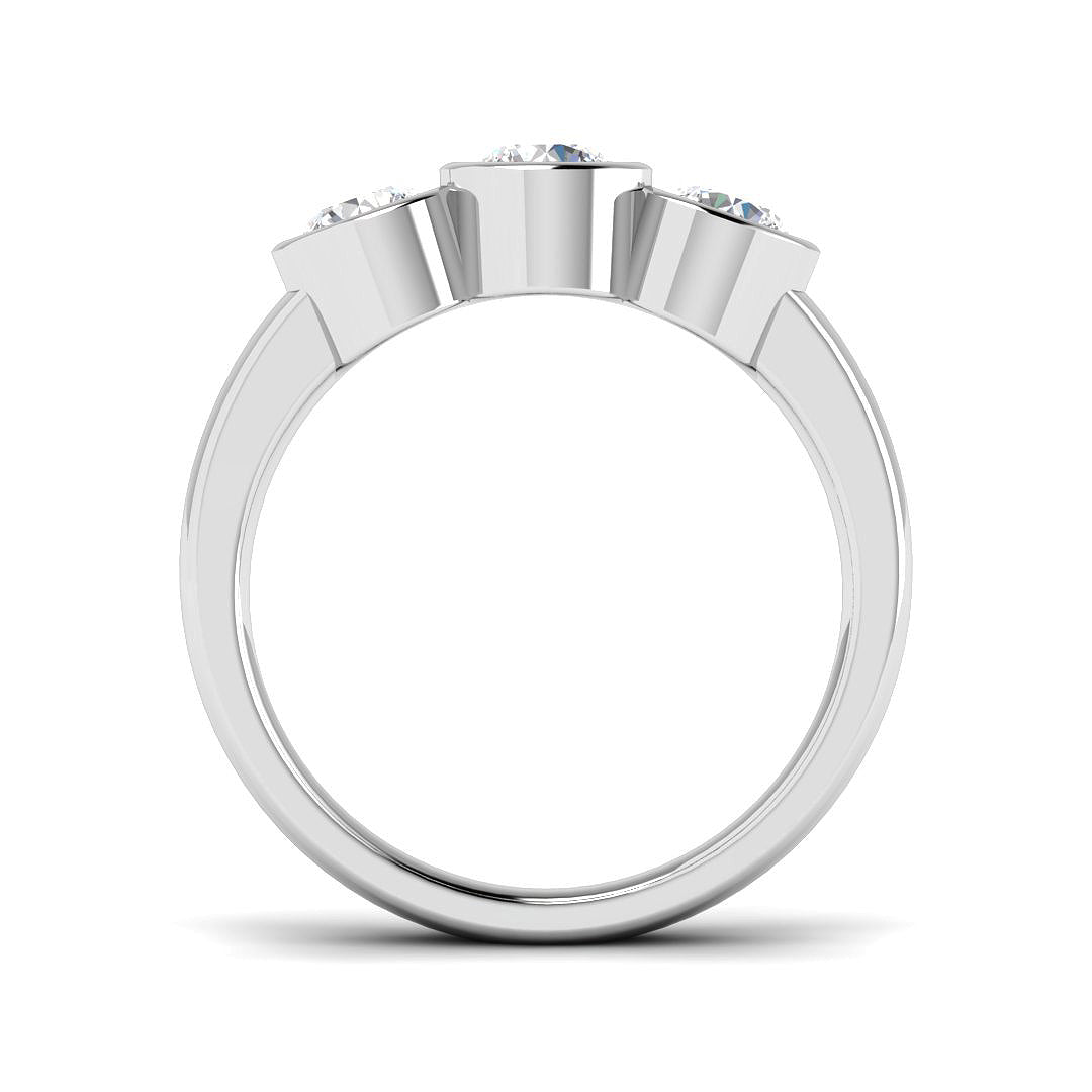 9ct White Gold Round Lab Grown Diamond Ring 2
