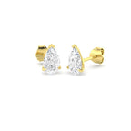 9ct Yellow Gold Pear Lab Grown Diamond Earrings 1