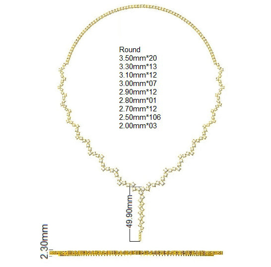 9ct White Gold Round Lab Grown Diamond Necklace 2