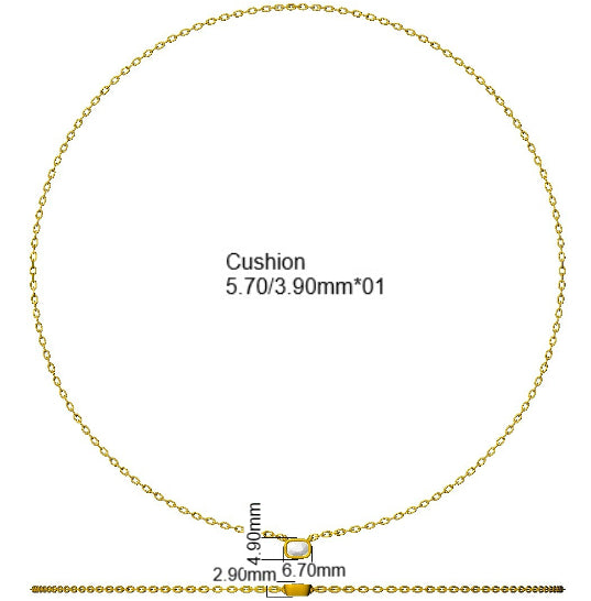 9ct White Gold Cushion Lab Grown Diamond Necklace 2