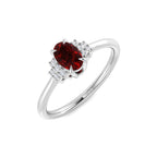 9ct White Gold Oval Ruby and Diamond Ring 1