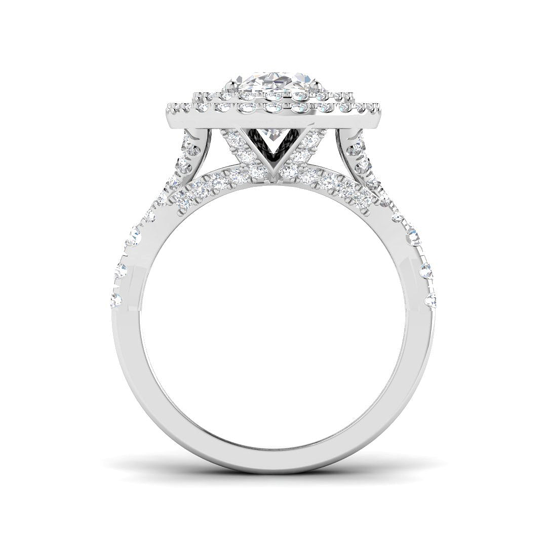 Platinum Oval Lab Grown Diamond Ring 2
