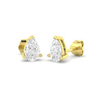 9ct Yellow Gold Pear Lab Grown Diamond Earrings 1