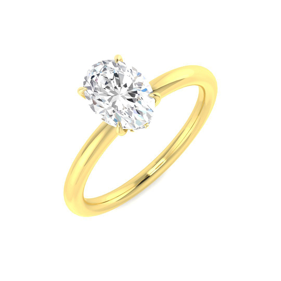 9ct Yellow Gold Oval Lab Grown Diamond Ring 1