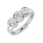 9ct White Gold Round Lab Grown Diamond Ring 1