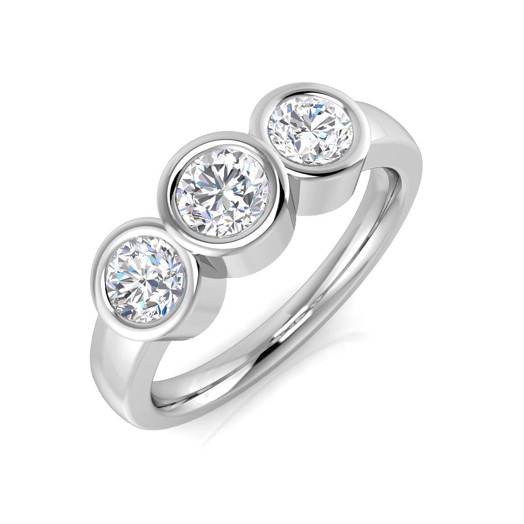 9ct White Gold Round Lab Grown Diamond Ring 1