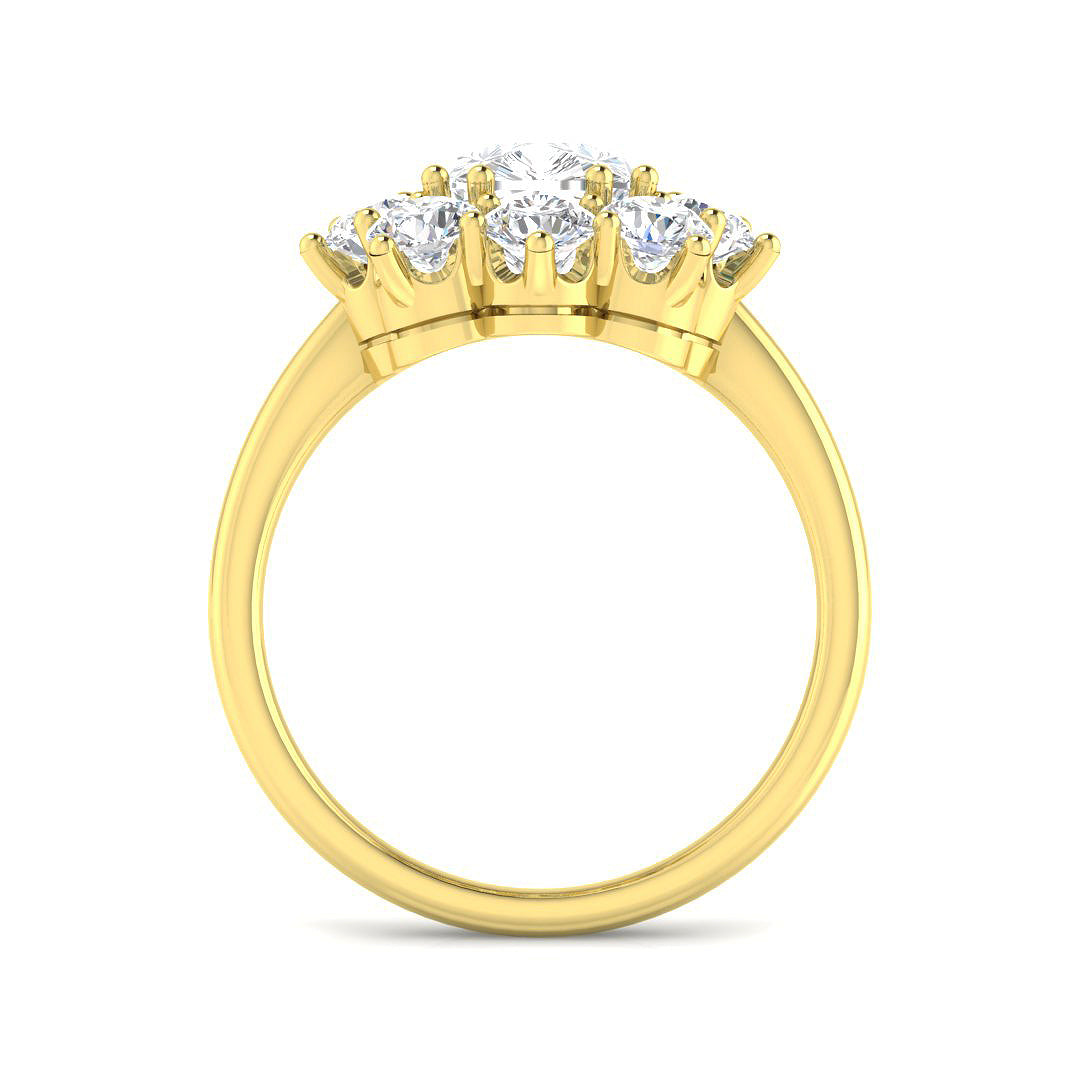 9ct Yellow Gold Cushion Cvd Old Cut Ring 2