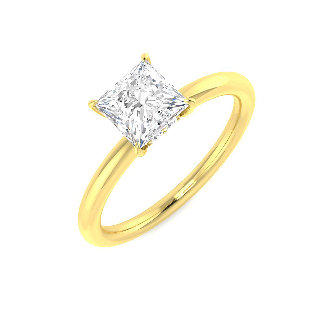 18ct Yellow Gold Princess Lab Grown Diamond Ring 1