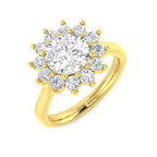 9ct Yellow Gold Round Lab Grown Diamond Ring 1