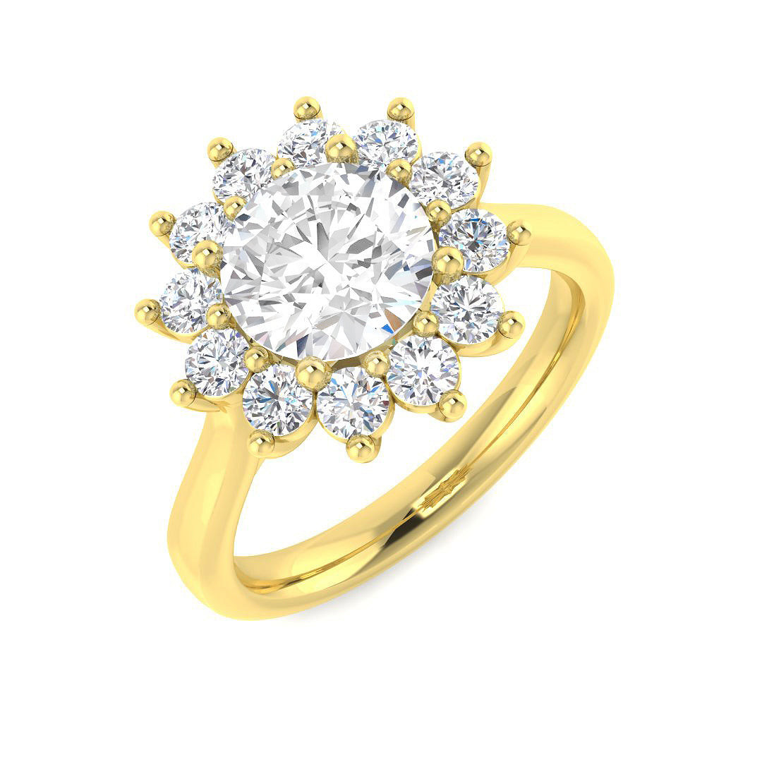 9ct Yellow Gold Round Lab Grown Diamond Ring 1