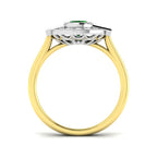 18ct Two Tone Baguette and Oval Emerald and Diamond Ring 2