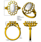 9ct Yellow Gold Cushion Cvd Old Cut Ring 3