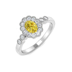 9ct White Gold Oval Diamond Ring 1